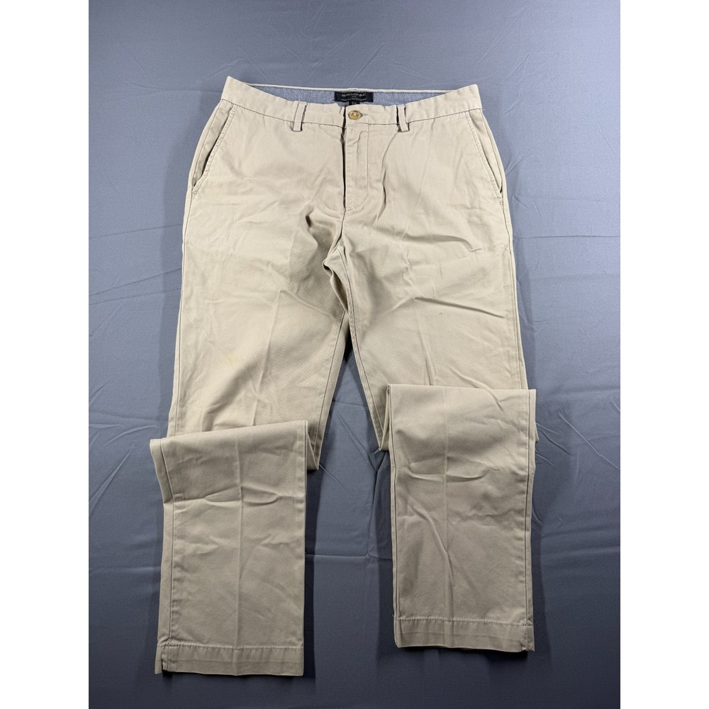 Banana Republic Pants Mens 33 x 32 Khaki Emerson Chino Twill Flat Front Casual